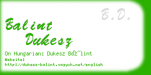 balint dukesz business card